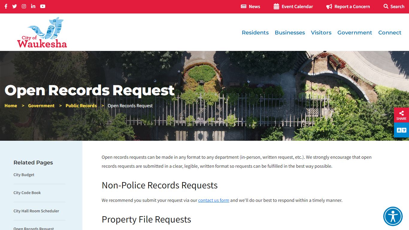 Open Records Request - Waukesha, WI