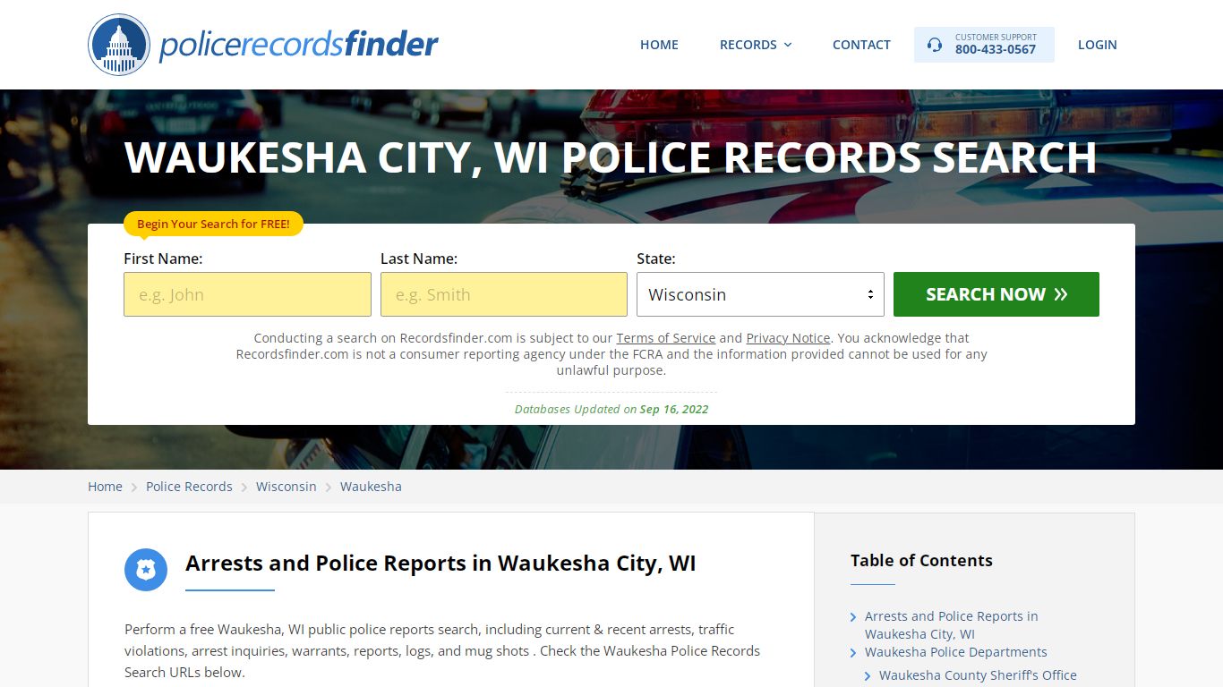 WAUKESHA CITY, WI POLICE RECORDS SEARCH - RecordsFinder