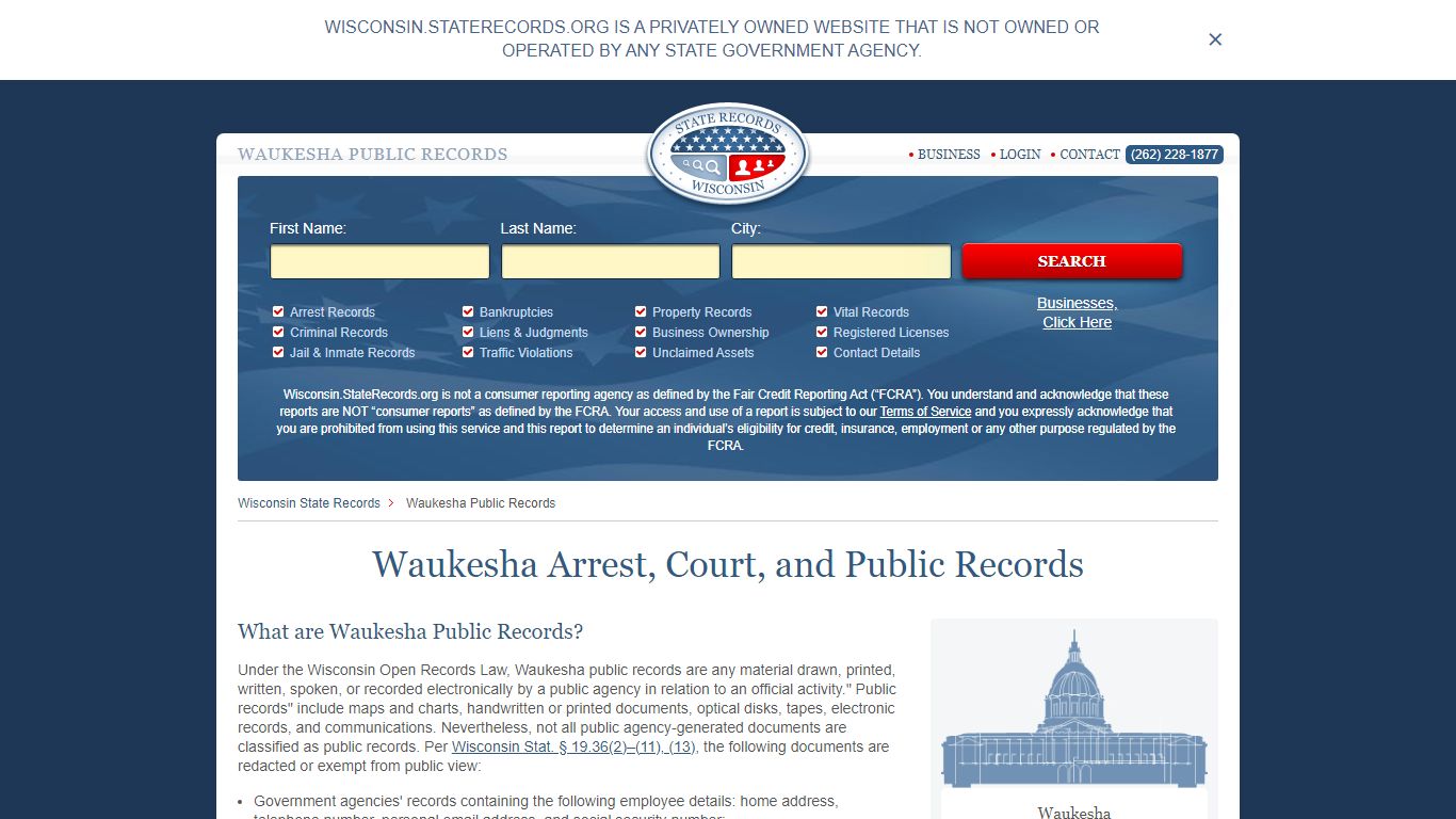 Waukesha Arrest and Public Records | Wisconsin.StateRecords.org